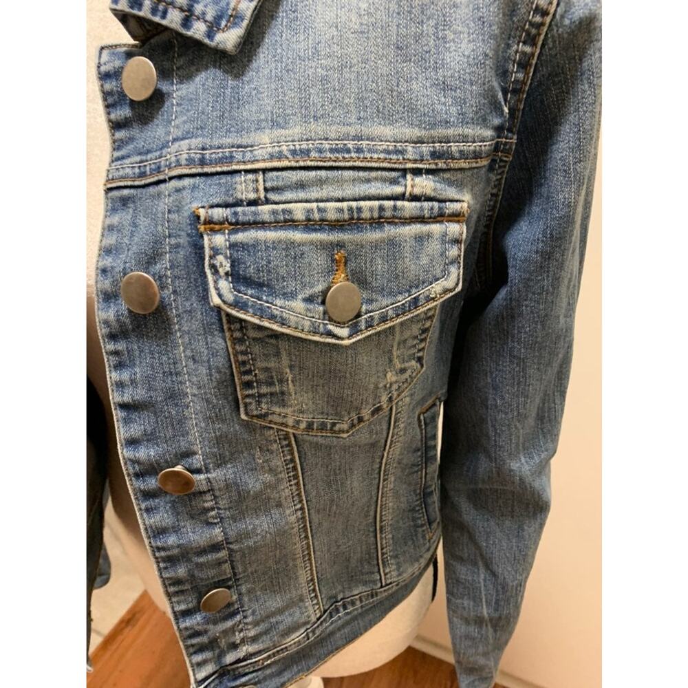 Papaya Design Cropped Denim Jean Jacket - Picture 2 of 11